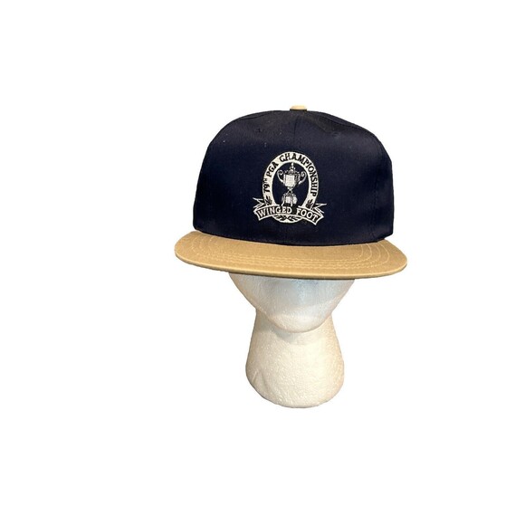 79TH PGA CHAMPIONSHIP WINGED FOOT 1997 STRAPBACK HAT Brown Beige VTG - Picture 1 of 13